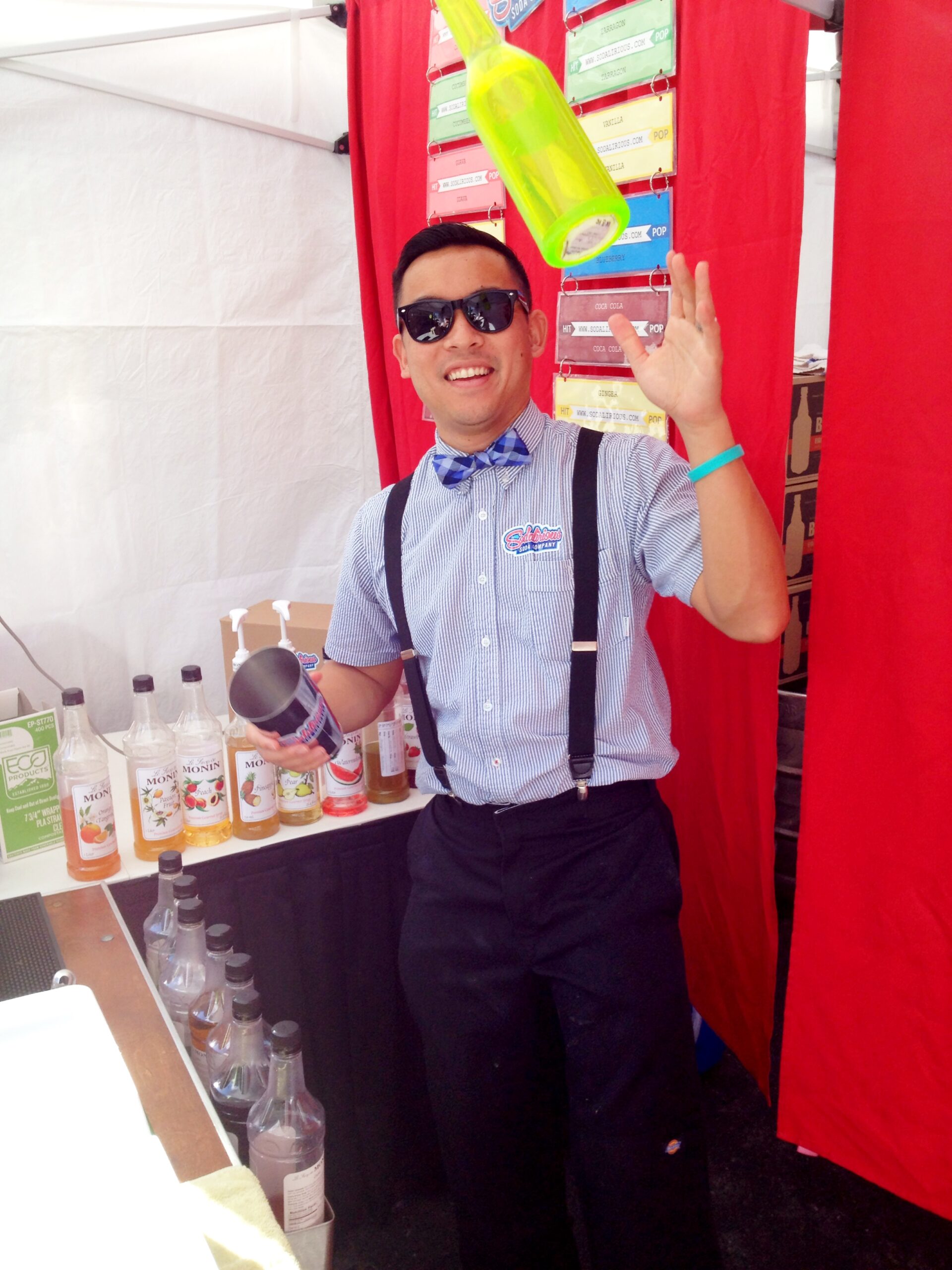interactive soda bar catering for events with flair bartenders performing live